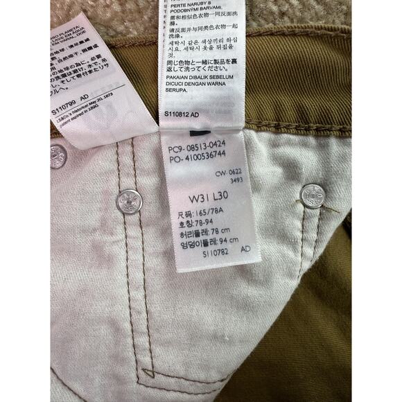 Levi's 513 Jeans Mens 31 x 30 Slim Fit Straight Leg Beige Brown Denim Pants C518 - Picture 9 of 14